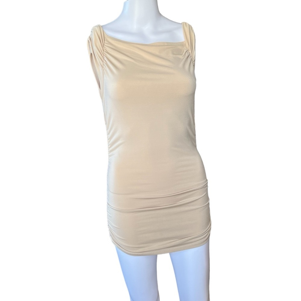 Hispania - Womens Beige Ruched Top Sz. SM/MD - Picture 4 of 7